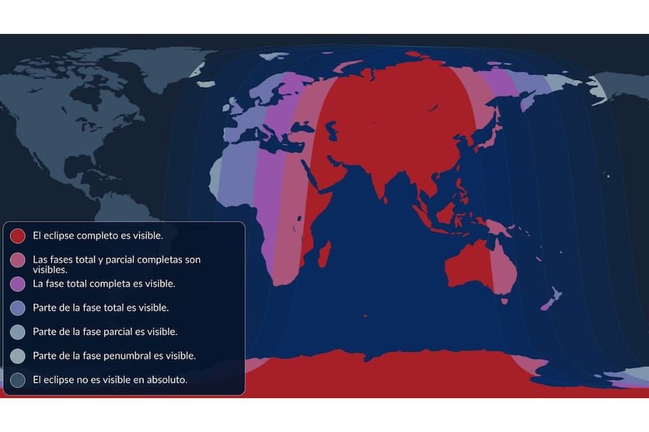 En estos lugares se podrá ver de manera completa, según la información entregada por la plataforma.
Créditos: StarWalk Space.