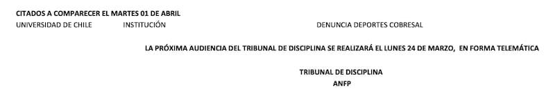 Cobresal denunció a Universidad de Chile.