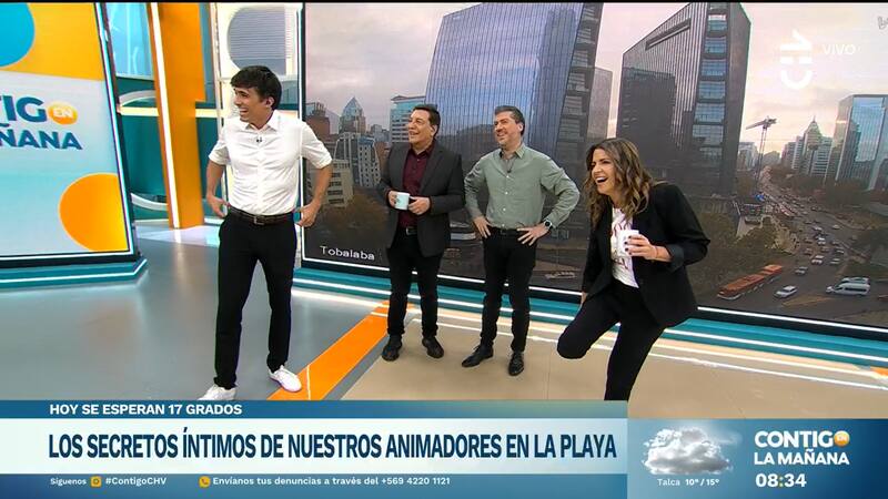Monserrat Álvarez casi se cae en el matinal de CHV
