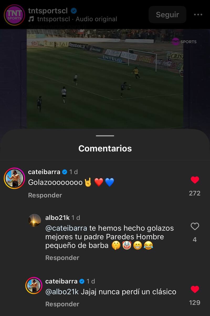 Le respondió a un hincha de Colo Colo que se burló de él.