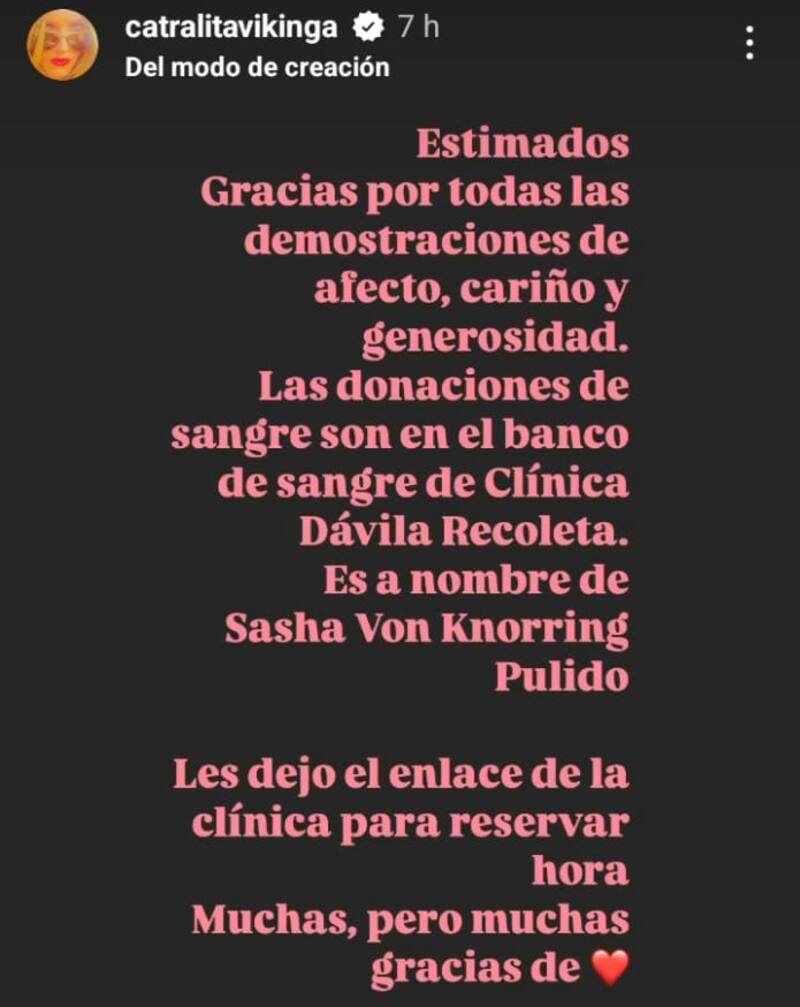 Historia de Cata Pulido. Créditos: Instagram