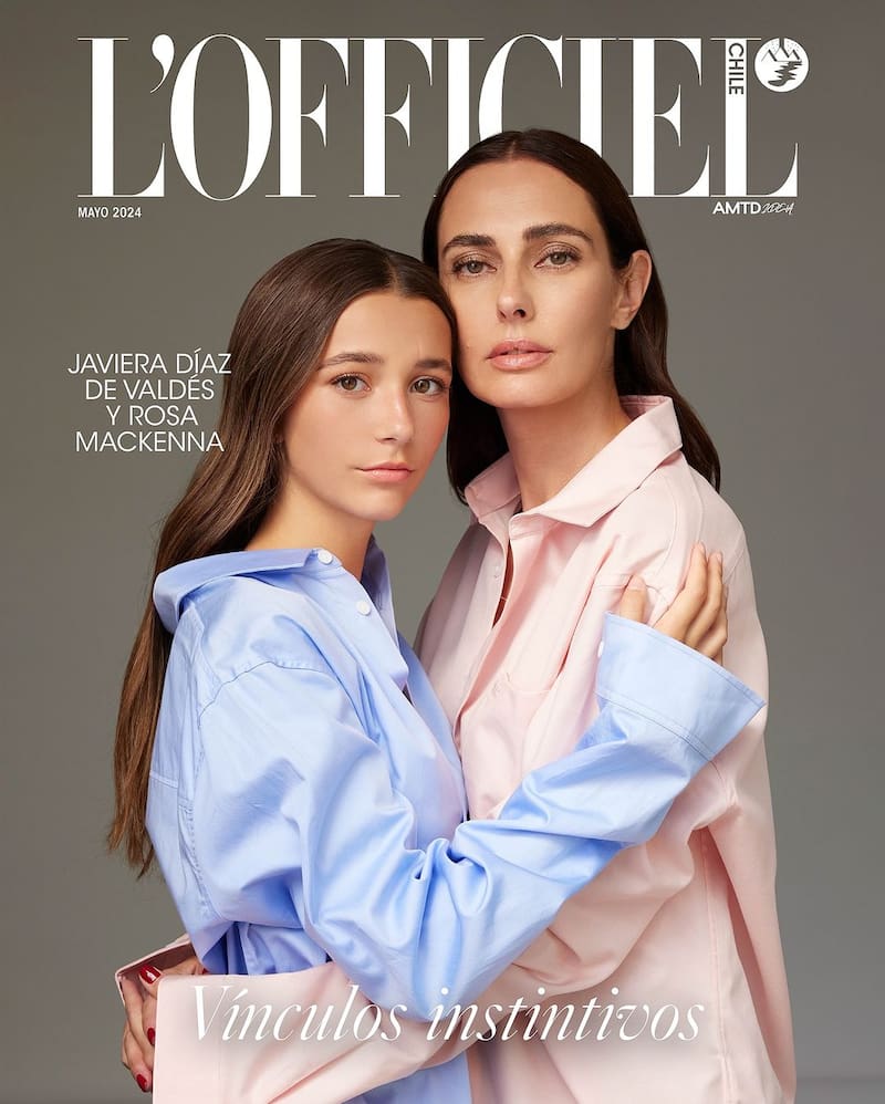 Javiera Díaz de Valdés posó junto a su hija para L'Officiel.