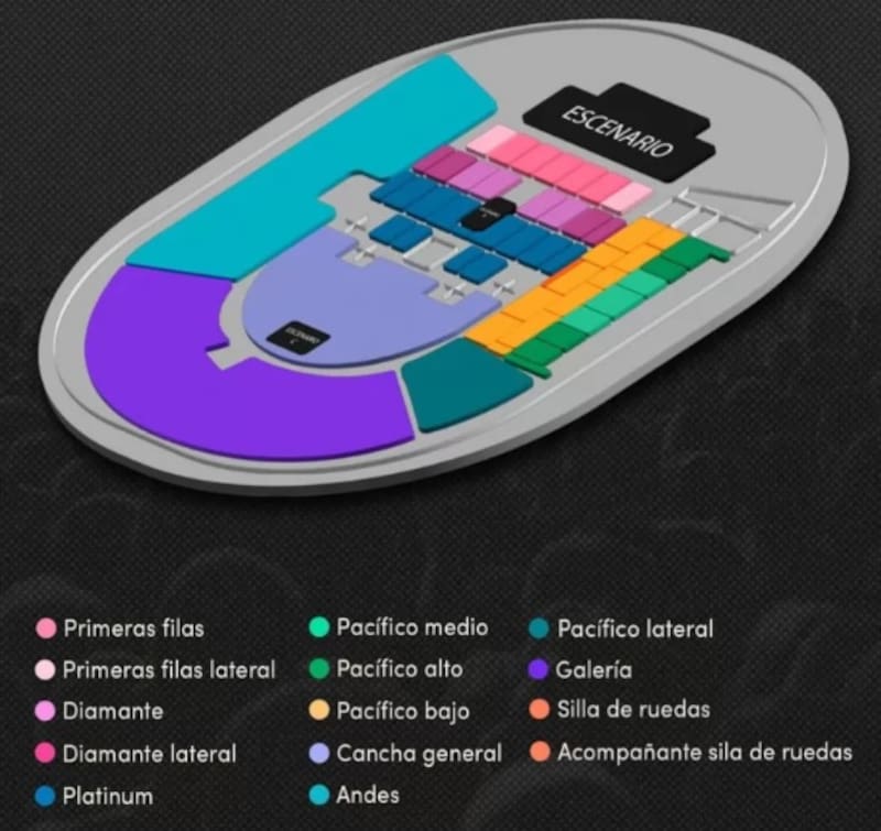 Estas serán las ubicaciones para el concierto de Myriam Hernández. Créditos: Instagram