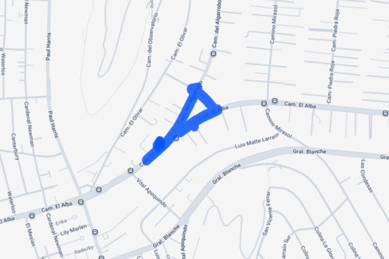 Sector afectado por el corte de luz.