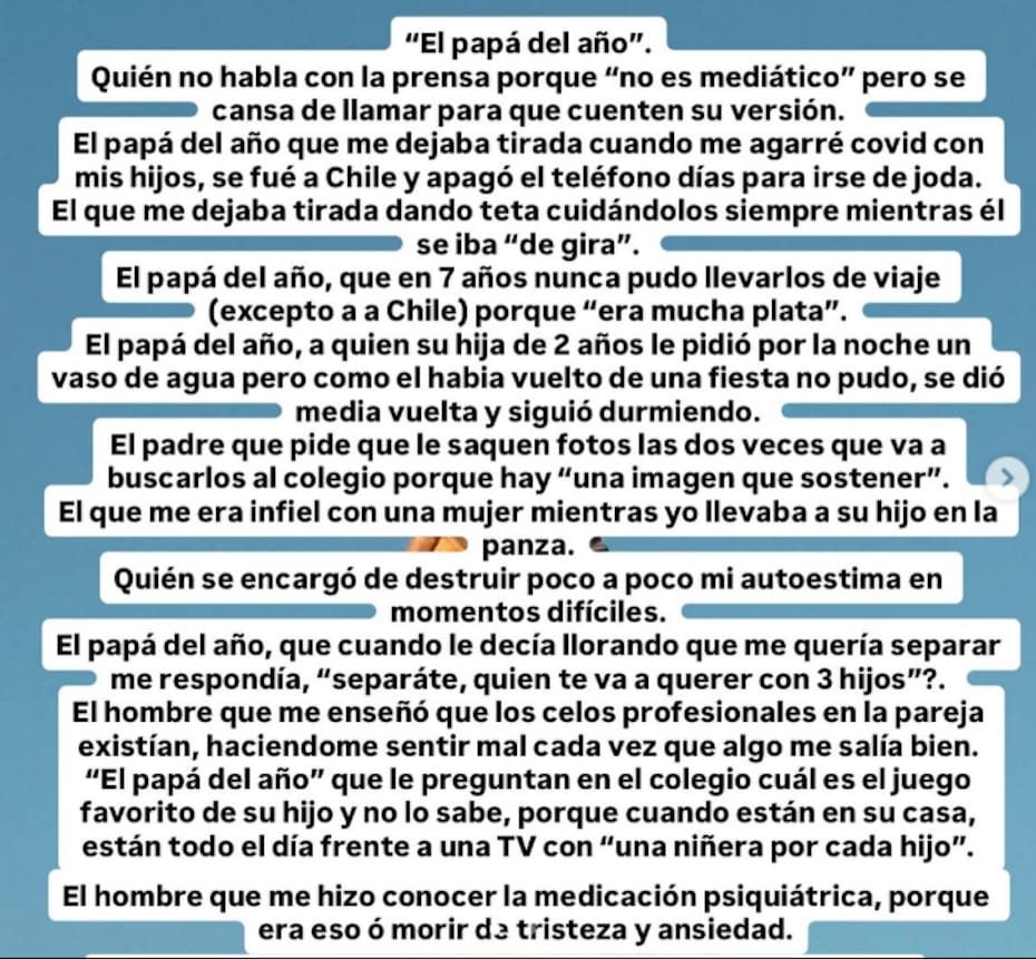 La actriz acusó a Benjamín Vicuña de infidelidad.