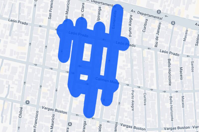 Sector afectado por el corte de luz.