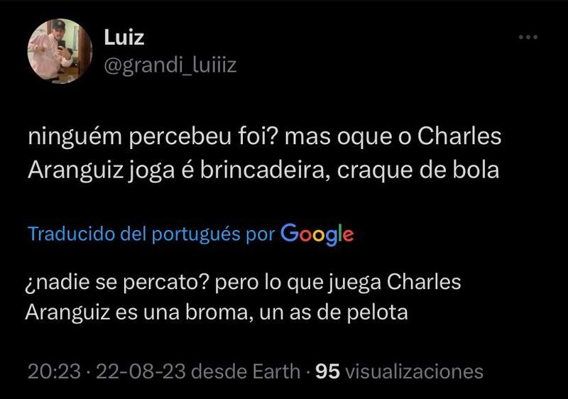 Elogios de los hinchas del Inter de Porto Alegre al ex Universidad de Chile, Charles Aránguiz.