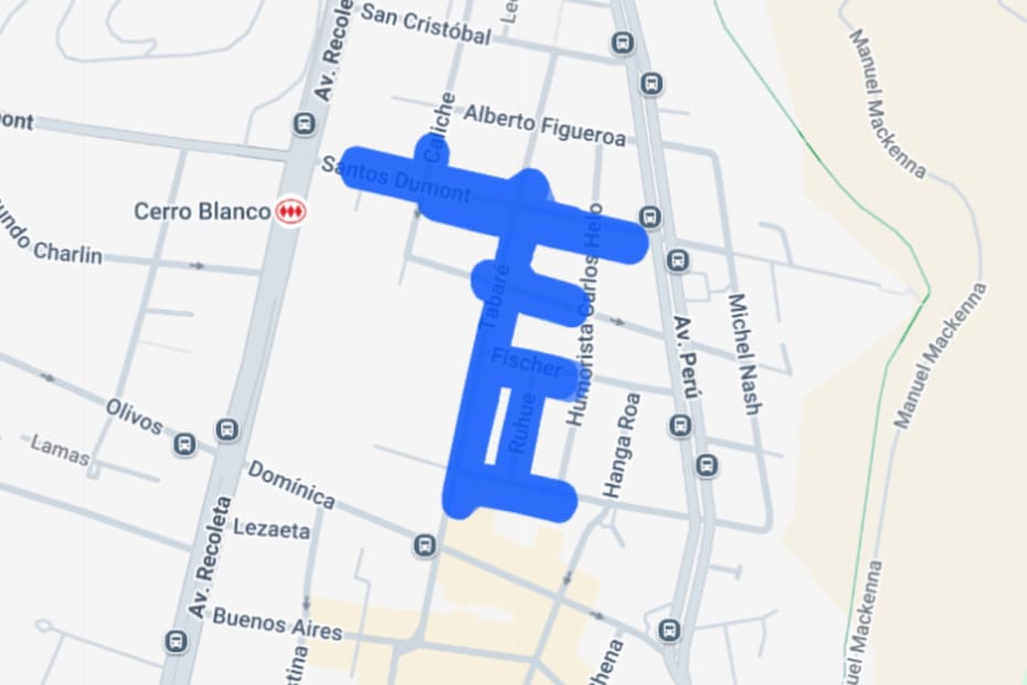 Sector afectado por el corte de luz.