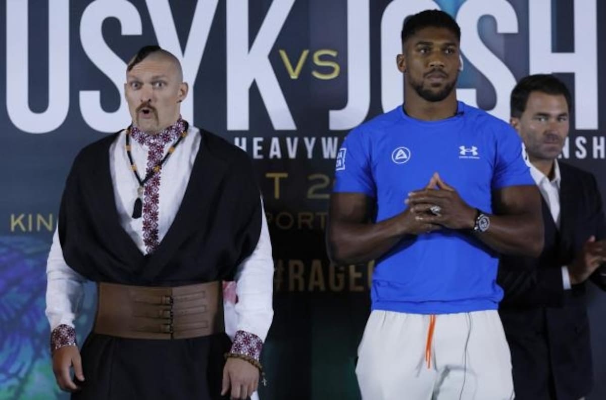 VIDEO| El curioso cara a cara de Usyk y Joshua para su pelea por el título de los pesos pesados