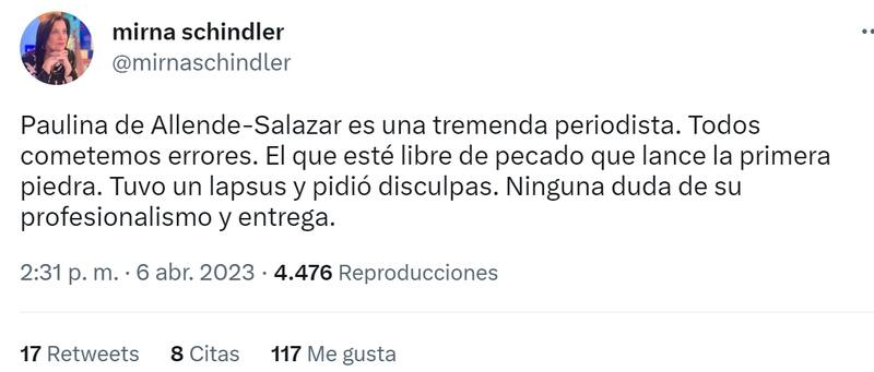 Tweet Mirna Schindler