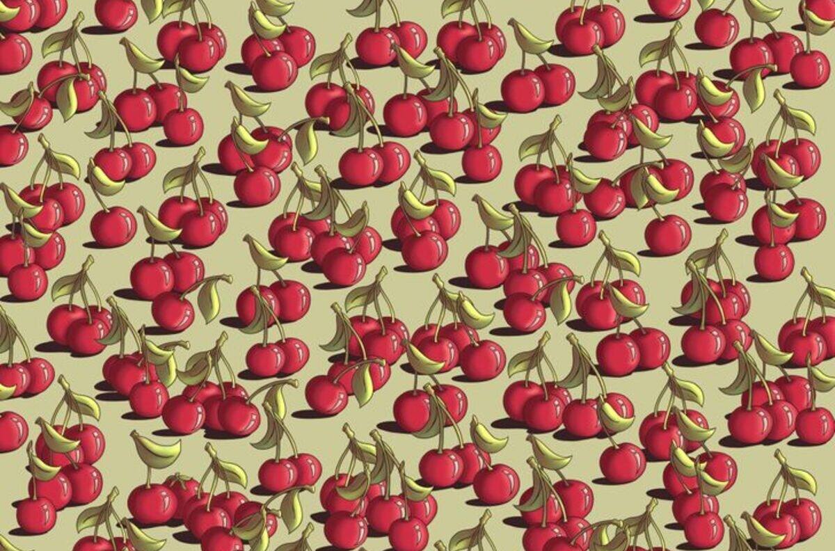 Acertijo visual: ¿Puedes encontrar el tomate entre las guindas?
