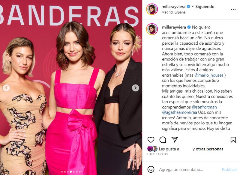 Las sentidas palabras de Millaray Viera. Créditos: Instagram