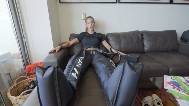 La velocista chilena mostró un tratamiento que se realiza en las piernas.