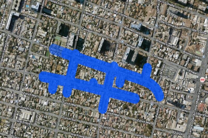 Sector afectado por el corte de luz.