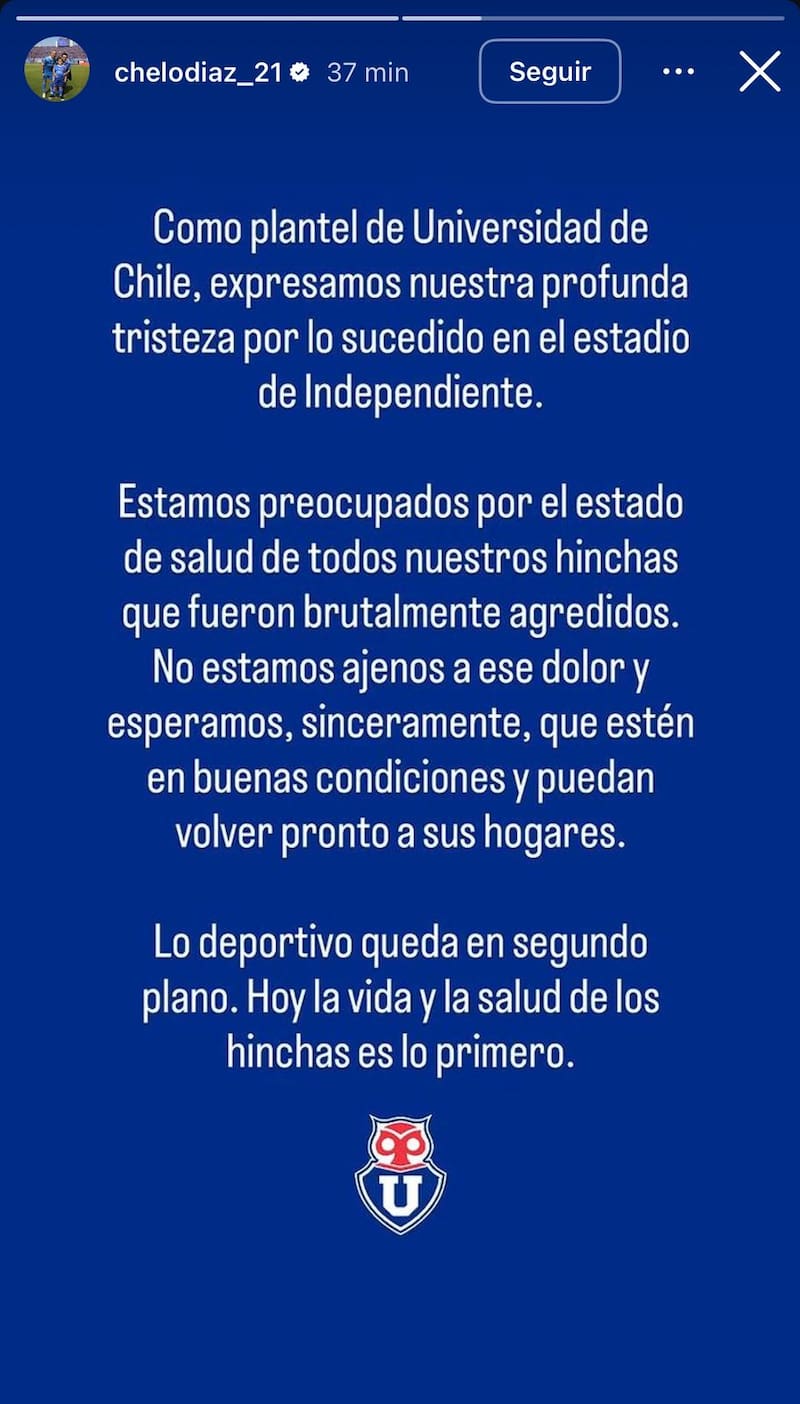 Comunicado plantel U. de Chile