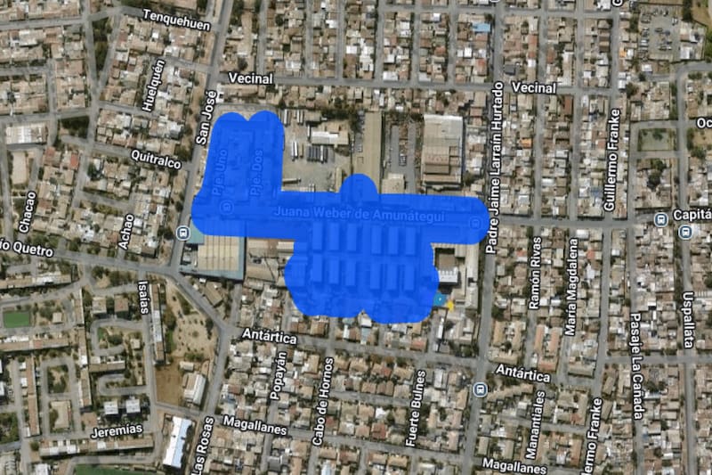 Sector afectado por el corte de luz.