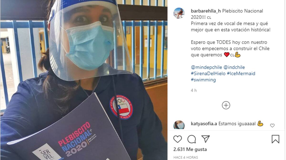 Bárbara Hernández: "Espero que con nuestro voto empecemos a construir el Chile que queremos"