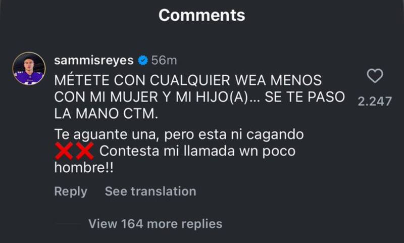 El deportista increpó al Pastor Rocha.