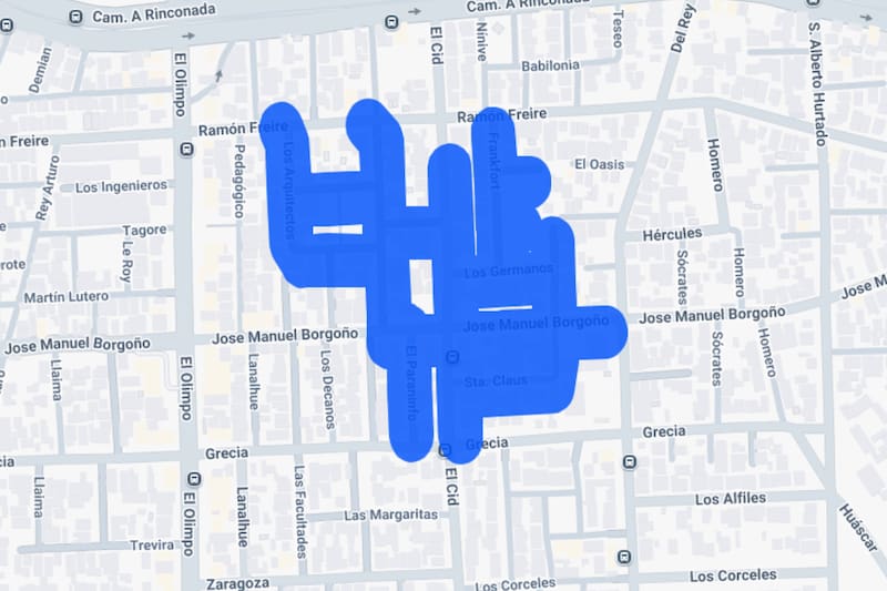 Sector afectado por el corte de luz.