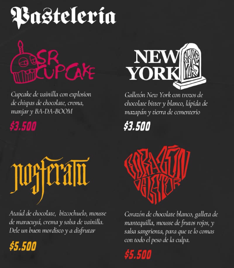 El restaurante temático también ofrece pastelería, lo que es ideal para acompañar con un café o una bebida fría. Foto: Haunted House.