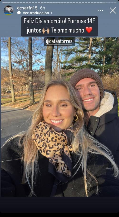 Historia de Instagram de César Fuentes en el Día de los Enamorados.