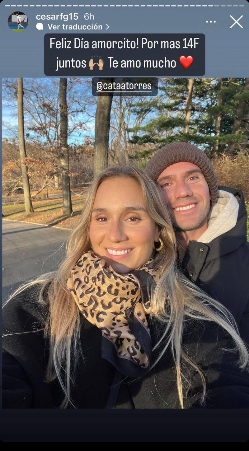 Historia de Instagram de César Fuentes en el Día de los Enamorados.