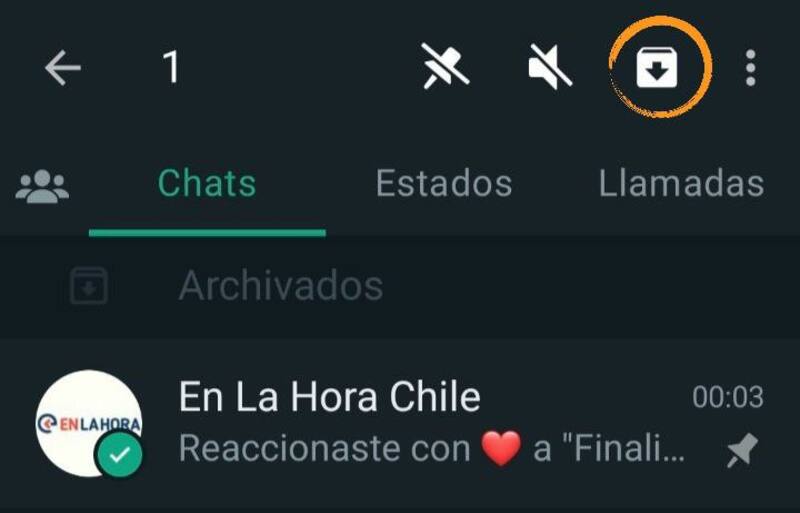 Este es el ícono que debes presionar para archivar tus grupos. Créditos: En La Hora.