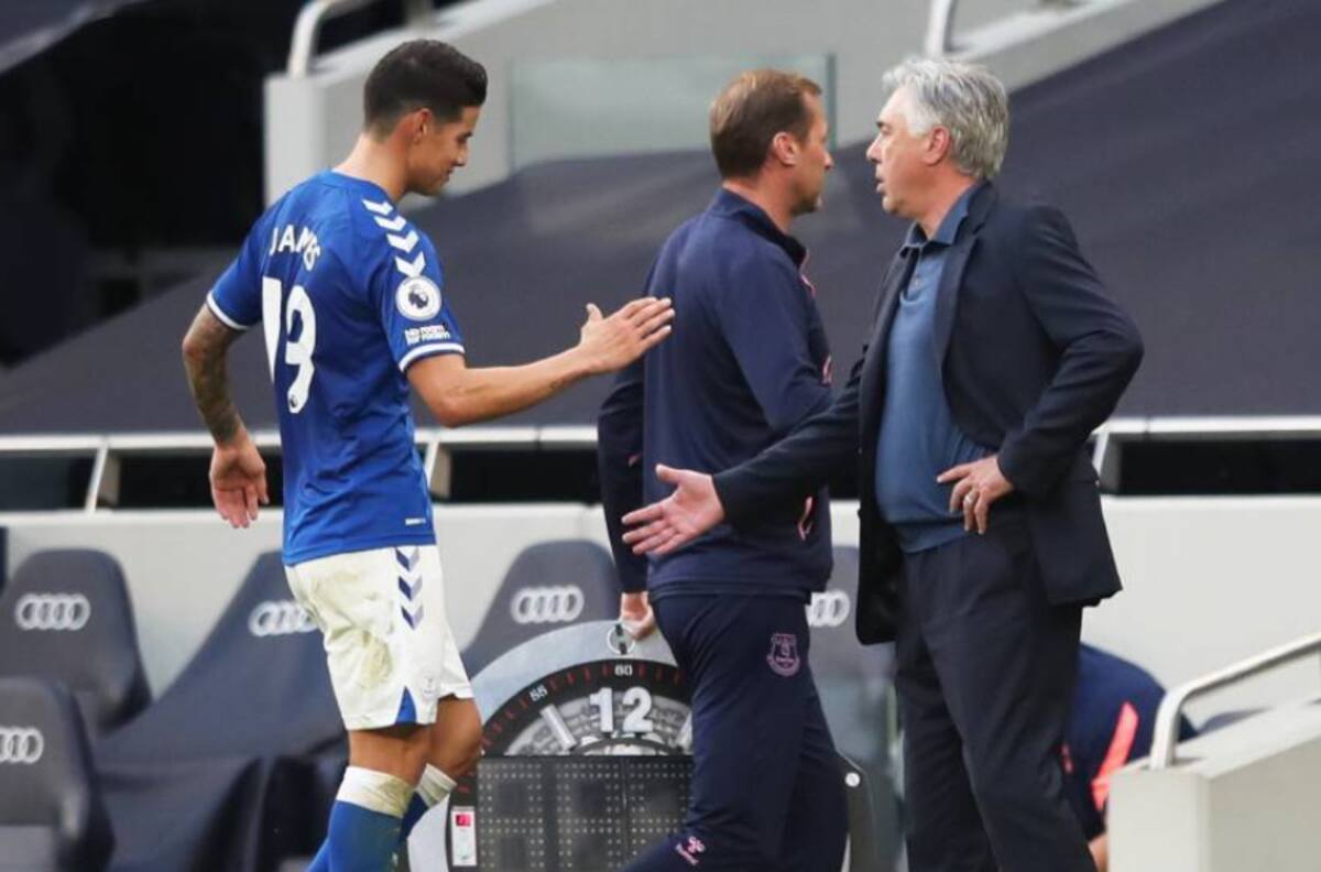 James Rodríguez y Yerry Mina, los nuevos regalones de Ancelotti en el Everton