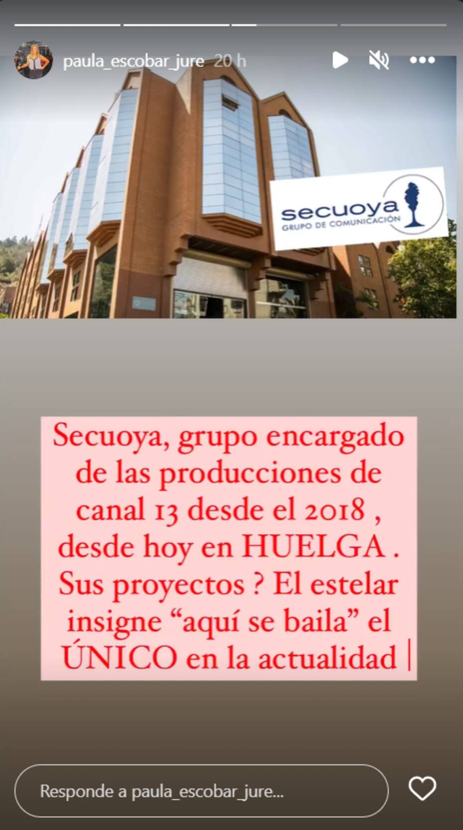 La historia de la periodista Paula Escobar sobre Secuoya. Créditos: Instagram