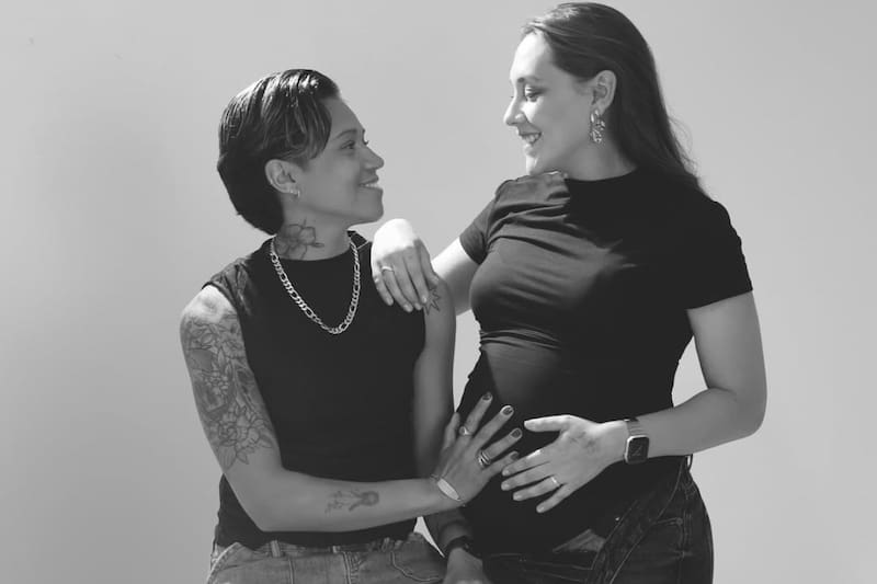 La futbolista del León de México y la periodista fueron madres. Foto: Instagram Grace Lazcano.