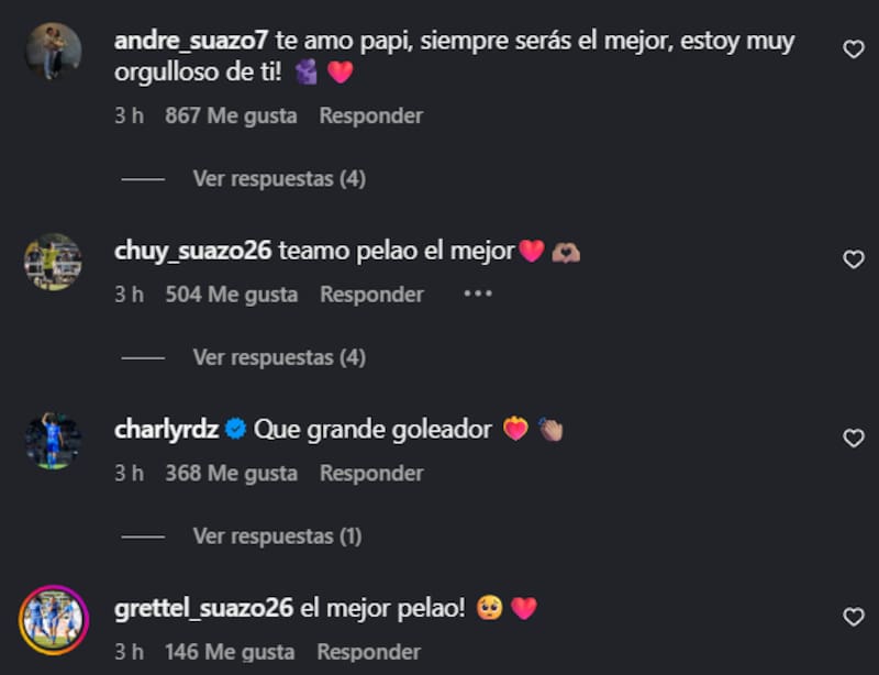 Los comentarios que le dejaron a su padre en marco de su último partido.