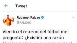 Falcao denuncia inconsecuencia en protocolos sanitarios de regreso del fútbol