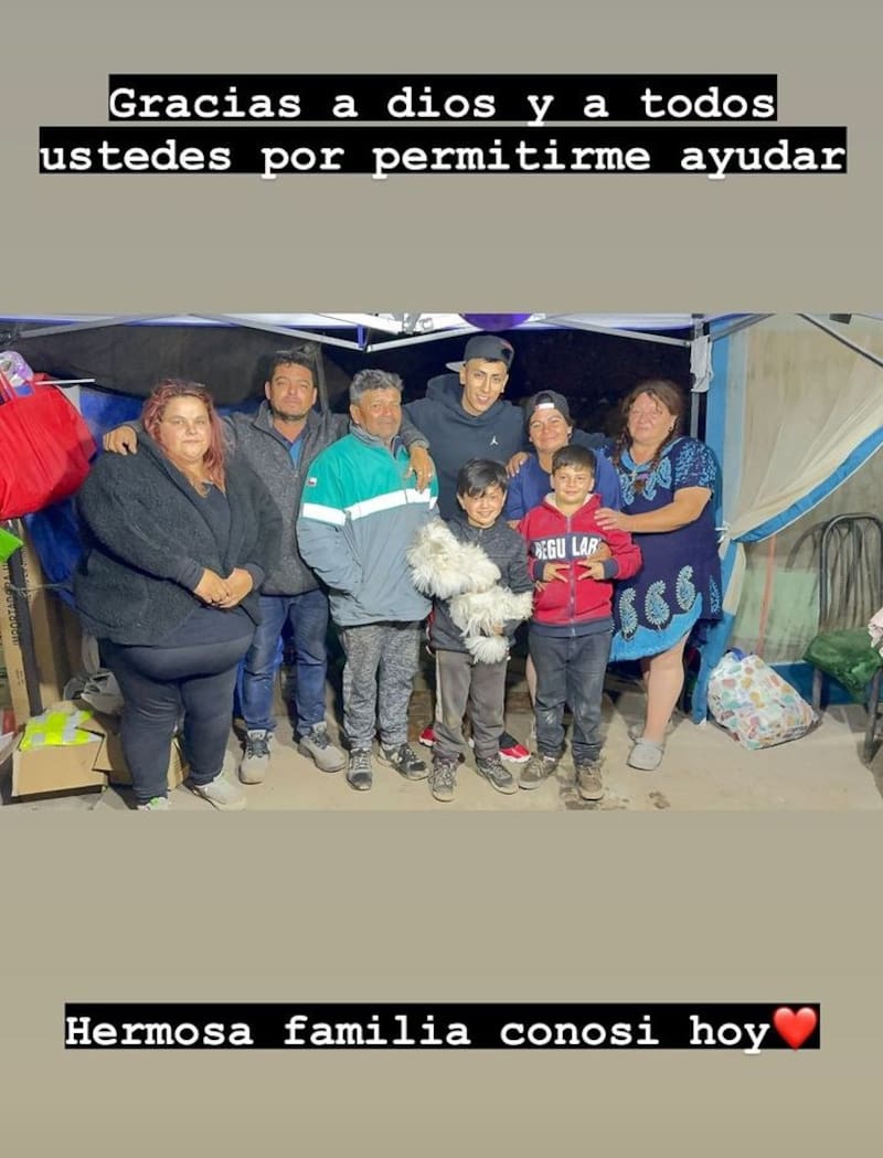 Jordan 23 junto a la familia damnificada. Créditos: Instagram