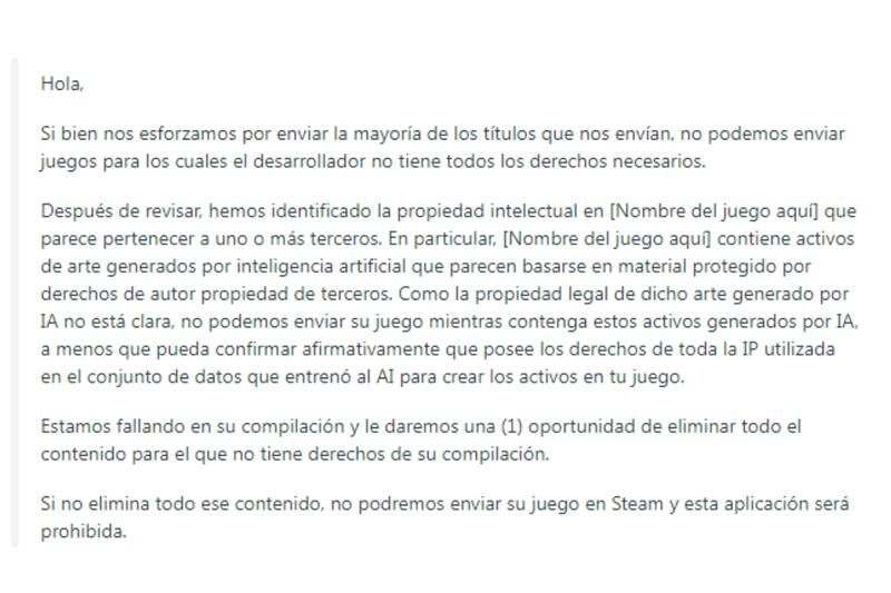 Esta es la respuesta de la empresa ante el rechazo del juego que contenía IA.