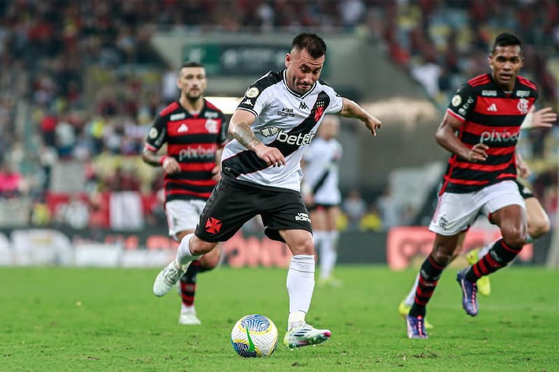 en el partido de Vasco da Gama ante Flamengo.
