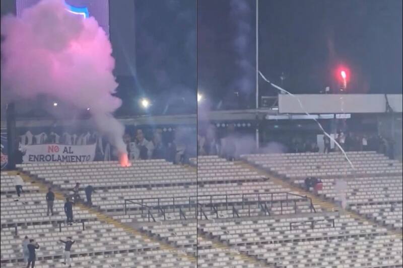 Barristas de Colo Colo causaron desmanes luego del partido.