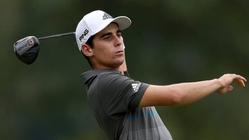 WHITE SULPHUR SPRINGS, WEST VIRGINIA - SEPTEMBER 14: Joaquin Niemann of the Chile tees off on the second hole during the third round of A Military Tribute at The Greenbrier held at the Old White TPC course on September 14, 2019 in White Sulphur Springs, West Virginia. (Photo by Rob Carr/Getty Images)