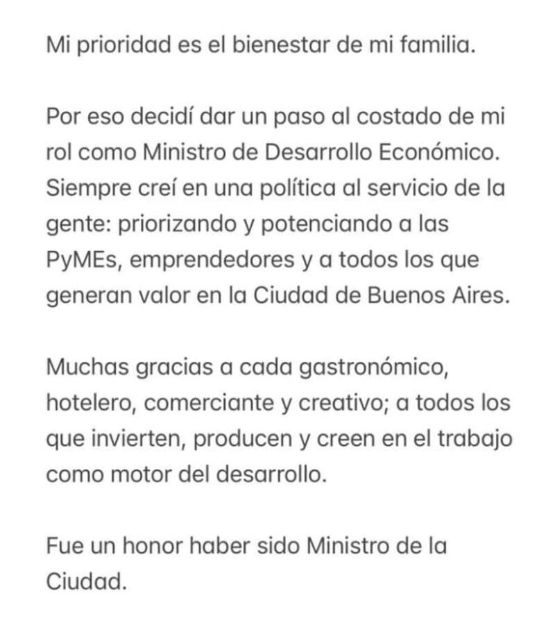 Comunicado de Roberto García-Moritán. Créditos: X