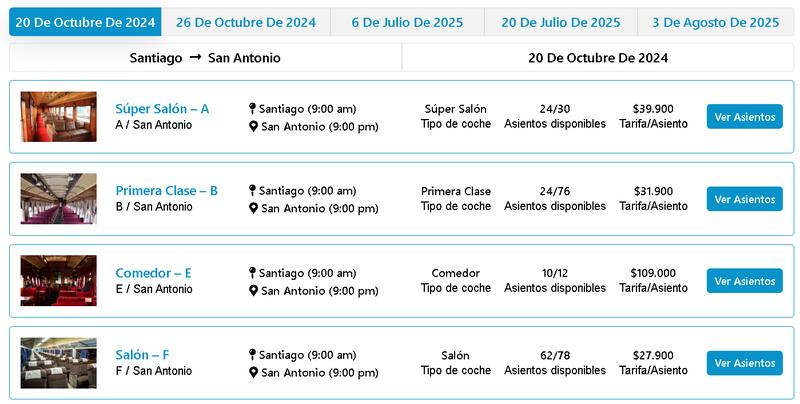 Precio de los boletos del Tren del Recuerdo - 20 de octubre 2024.