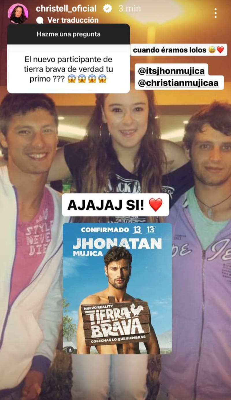 Jhonatan Mujica juntoa Christell, su prima