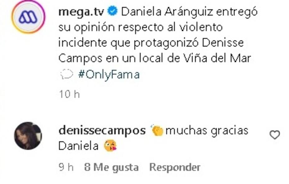 La gemela agradeció a Daniela Aránguiz. Créditos: Instagram