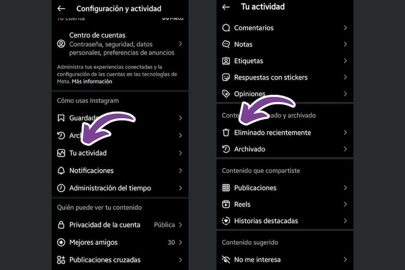 Estos son los pasos a seguir para recuperar tu contenido.