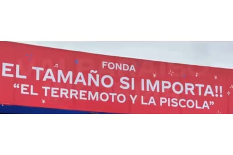 Fonda el tamaño si importa "El terremoto y la piscola".
Créditos: X.