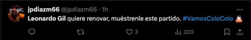 Hinchas de Colo Colo exigen que Leonardo Gil no renueve