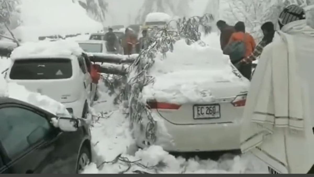 Tragedia en Pakistán: 21 personas murieron atrapadas en sus vehículos por ir a ver una tormenta de nieve