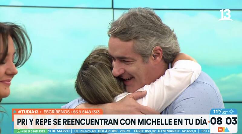 "Te quiero mucho" le dijo el periodista tras su llegada / Canal 13