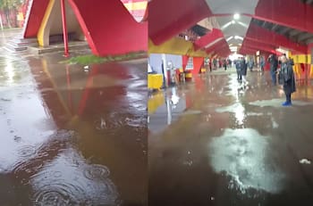 VIDEO | ¡Inundado! Las deplorables condiciones del Estadio Santa Laura ante las intensas lluvias