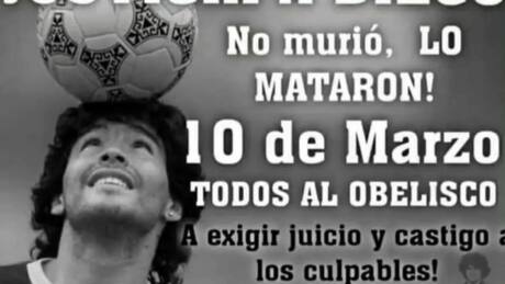 ¡No murió, lo mataron! Convocan a marcha para pedir justicia por la muerte de Diego Maradona