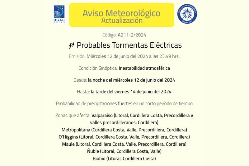El fenómeno se extenderá hasta la tarde de este jueves en la zona centro-sur del país.