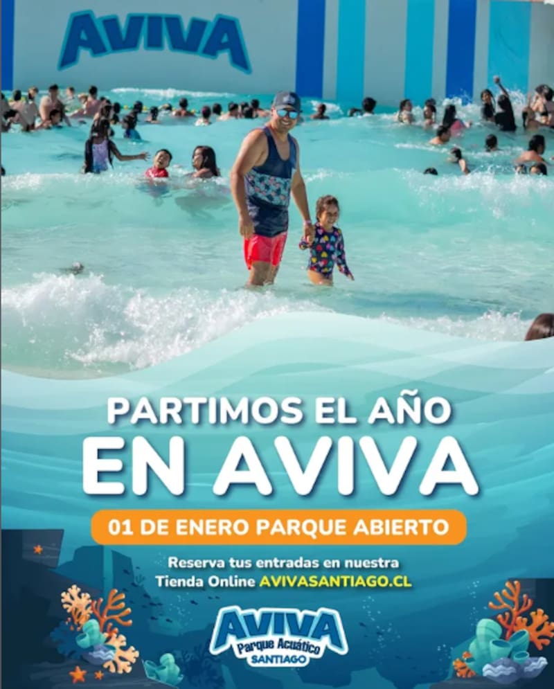 La piscina con olas que abre sus puertas para el verano 2026. Foto: @avivasantiago
